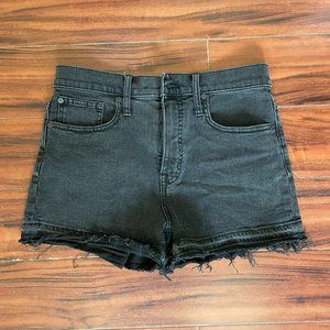 Madewell black denim shorts, size 27